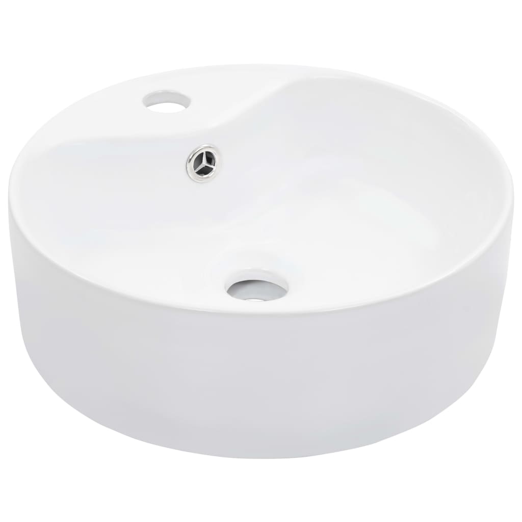 Lavatório com extravasamento 36x13 cm cerâmica branco