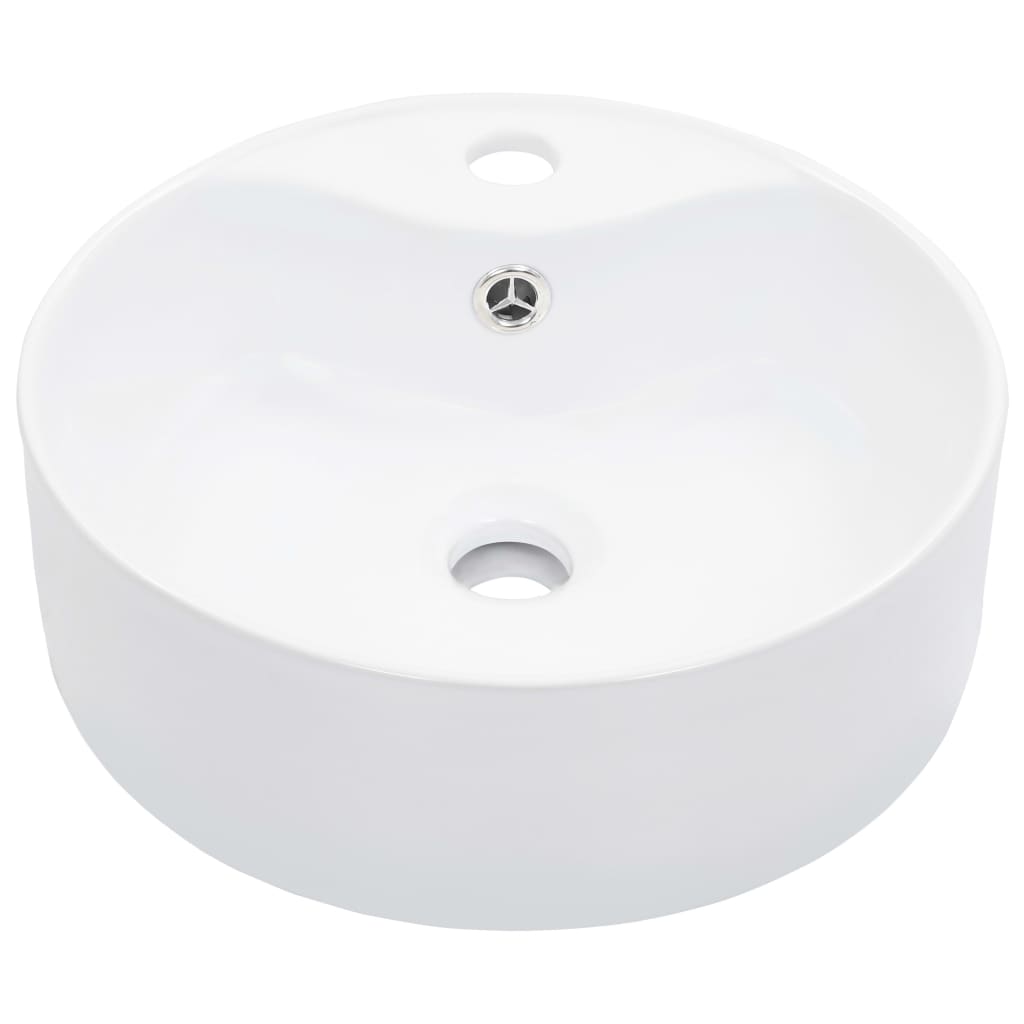Lavatório com extravasamento 36x13 cm cerâmica branco