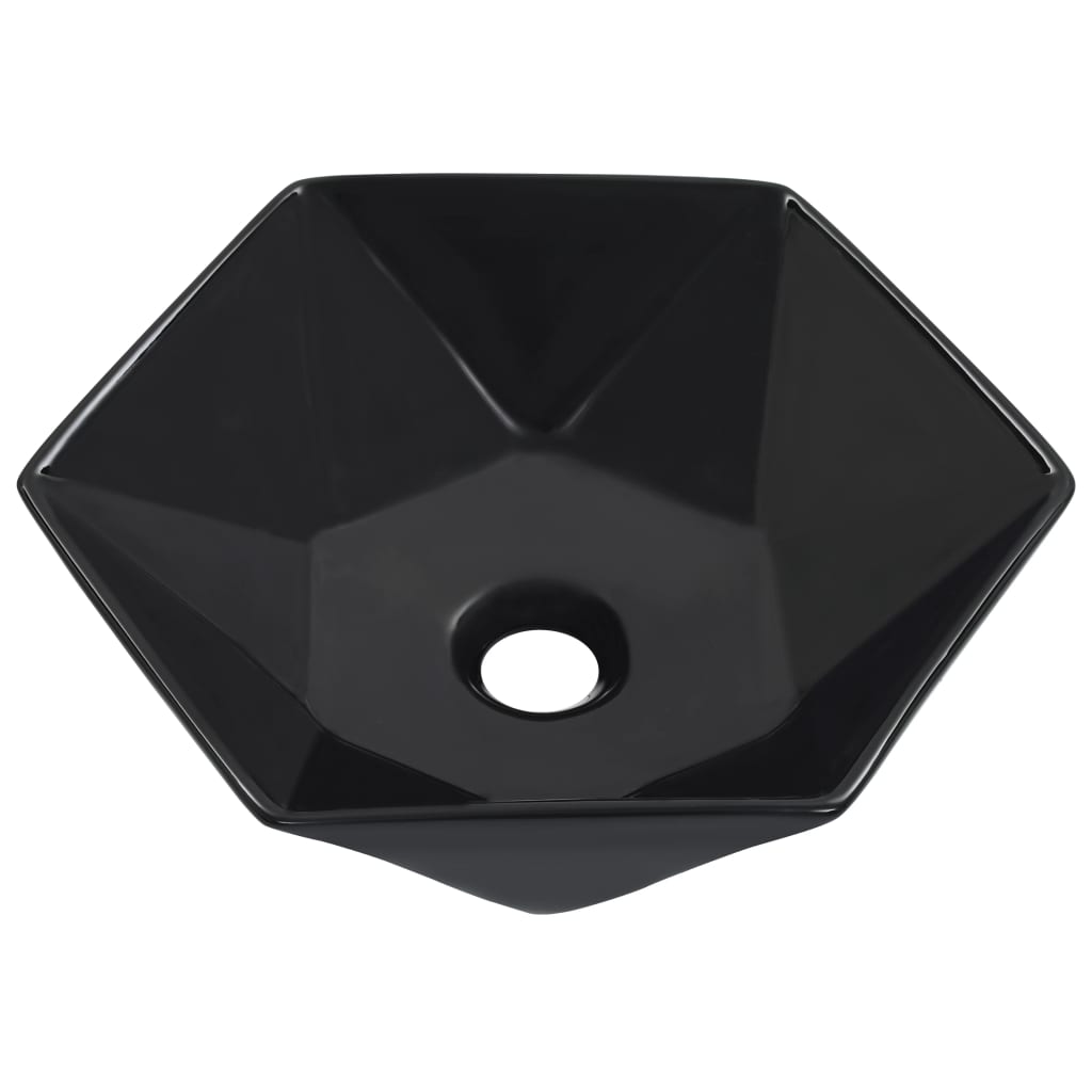 Lavatório 41x36,5x12 cm cerâmica preto