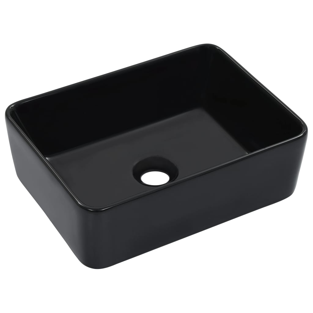Lavatório 40x30x13 cm cerâmica preto