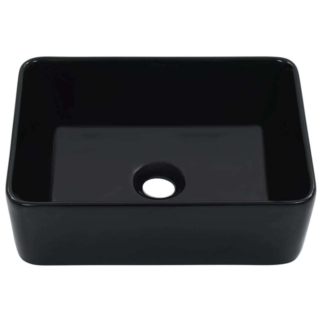 Lavatório 40x30x13 cm cerâmica preto