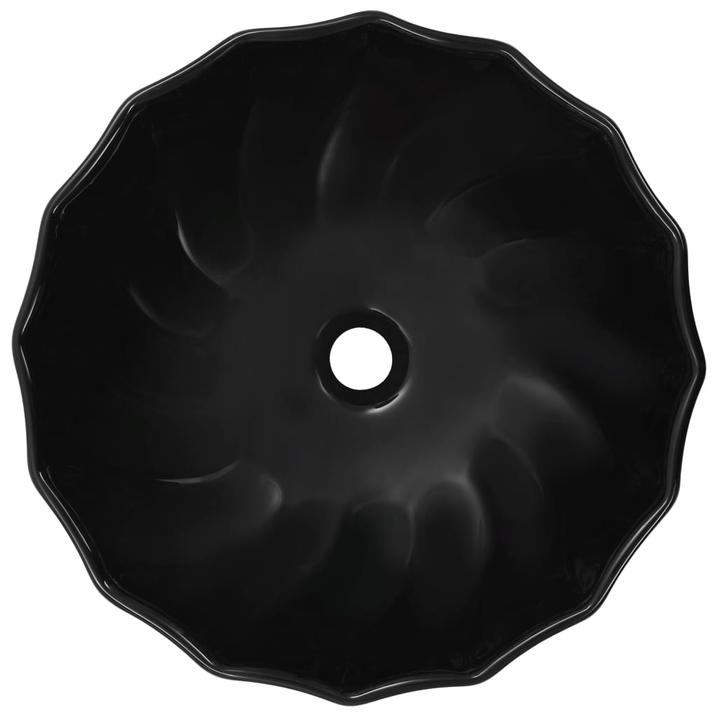Lavatório 46x17 cm cerâmica preto