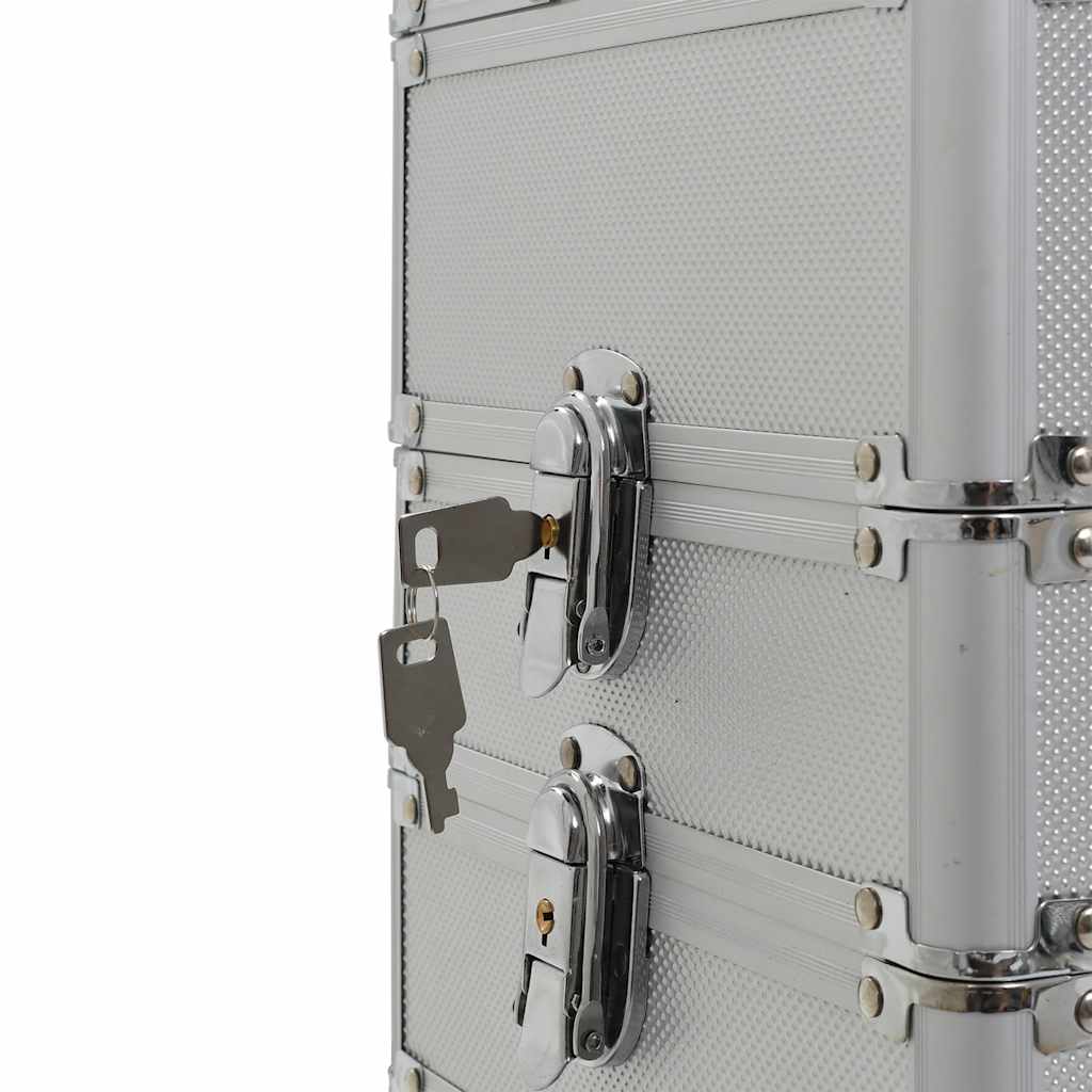 Trólei de maquilhagem alumínio prateado