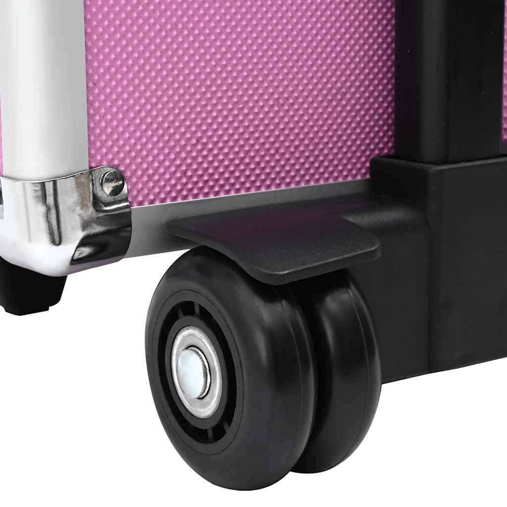 Trólei de maquilhagem alumínio cor-de-rosa