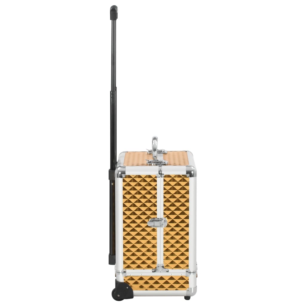 Trólei de maquilhagem 35x29x45 cm alumínio dourado