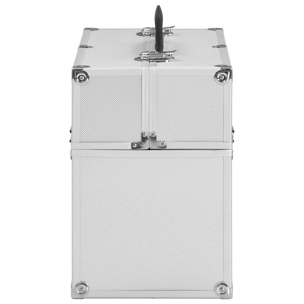 Caixa de maquilhagem 38x23x34 cm alumínio prateado