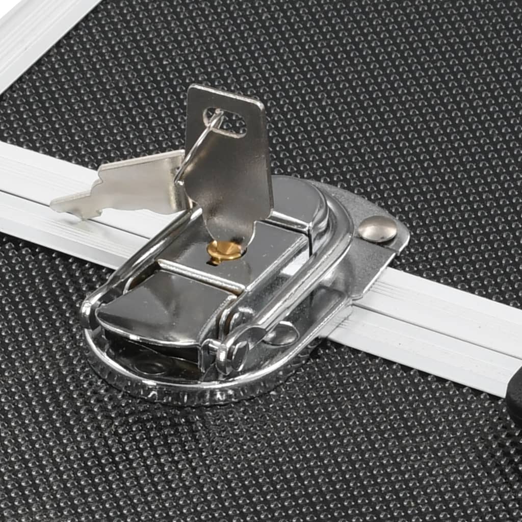 Caixa de maquilhagem 38x23x34 cm alumínio preto