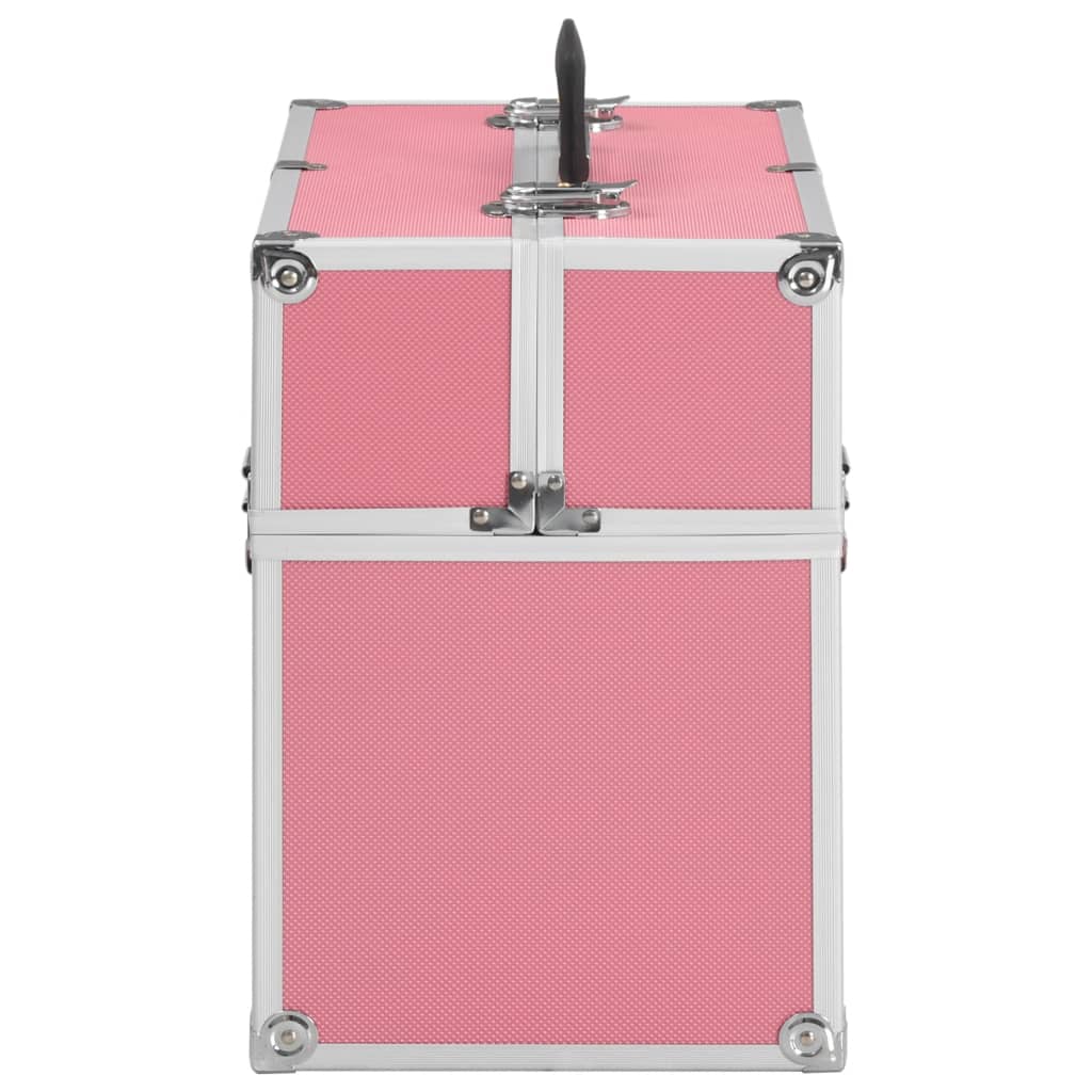 Caixa de maquilhagem 38x23x34 cm alumínio cor-de-rosa
