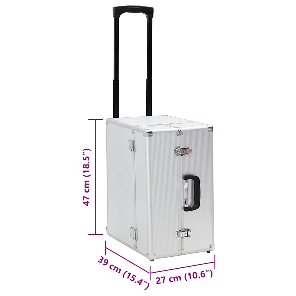 Trólei estilo piloto 47x39x27 cm alumínio prateado