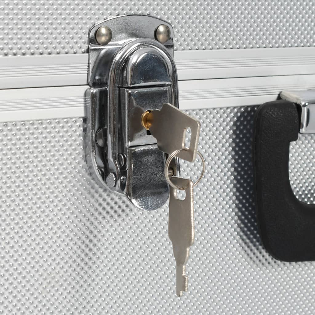 Mala para ferramentas 38x22,5x34 cm alumínio prateado