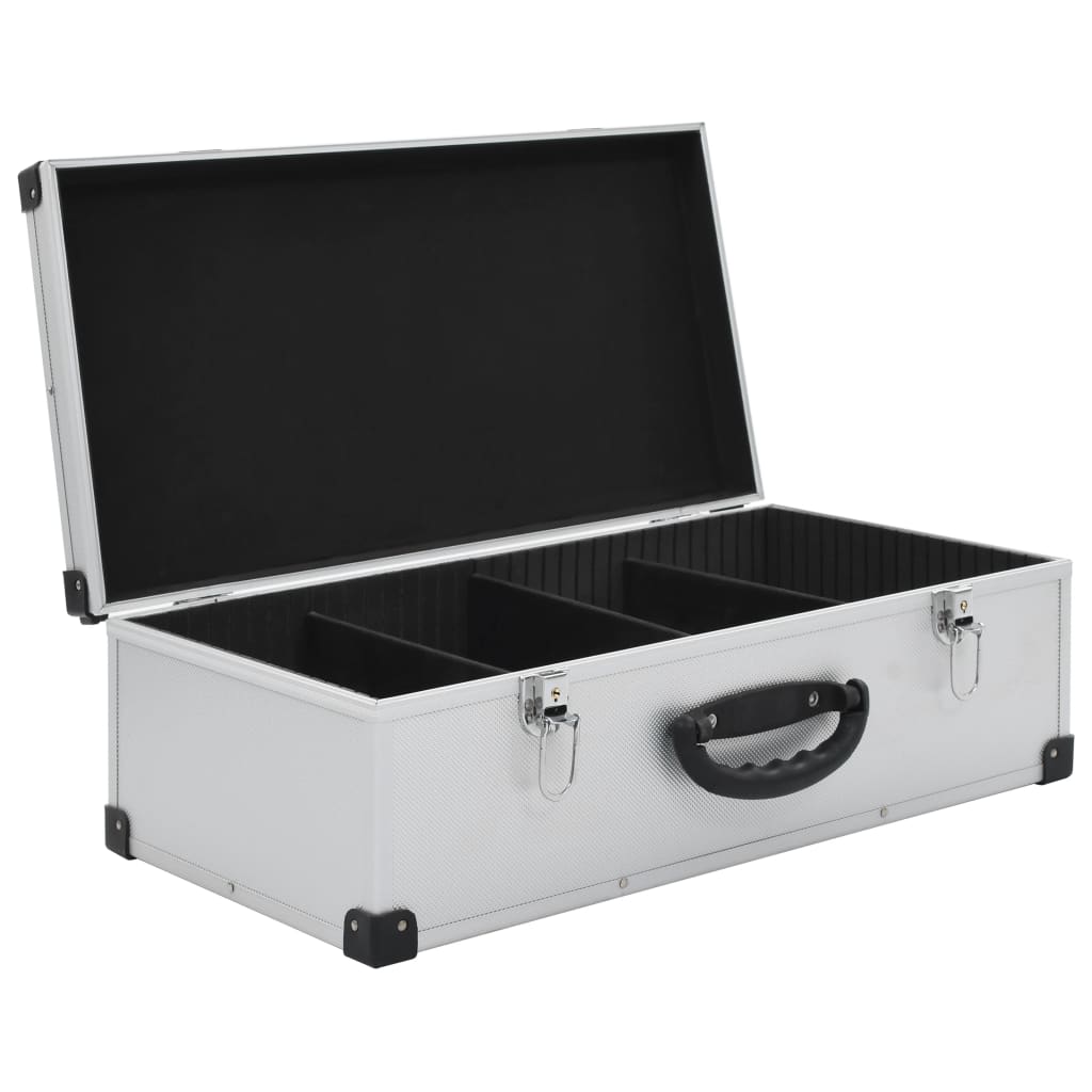 Estojo para 80 CDs alumínio ABS prateado