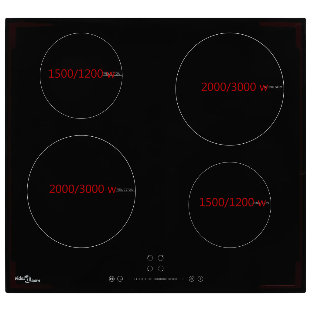 Placa de indução com 4 discos controlo tátil vidro 7000 W
