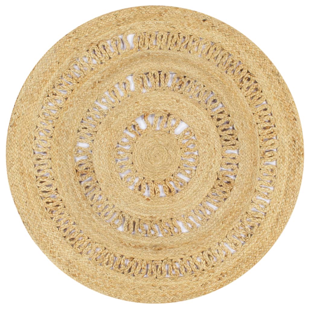 Tapete artesanal em juta trançada 90 cm