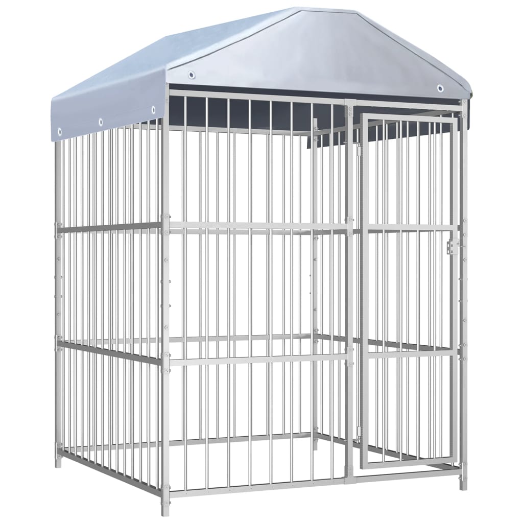 Canil de exterior com telhado 150x150x200 cm