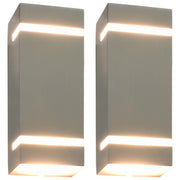 Candeeiros de parede exterior 2 pcs 35 W retangular prateado