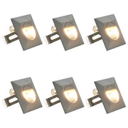 Iluminação LED de parede exterior 6 pcs 2 W quadrado prateado