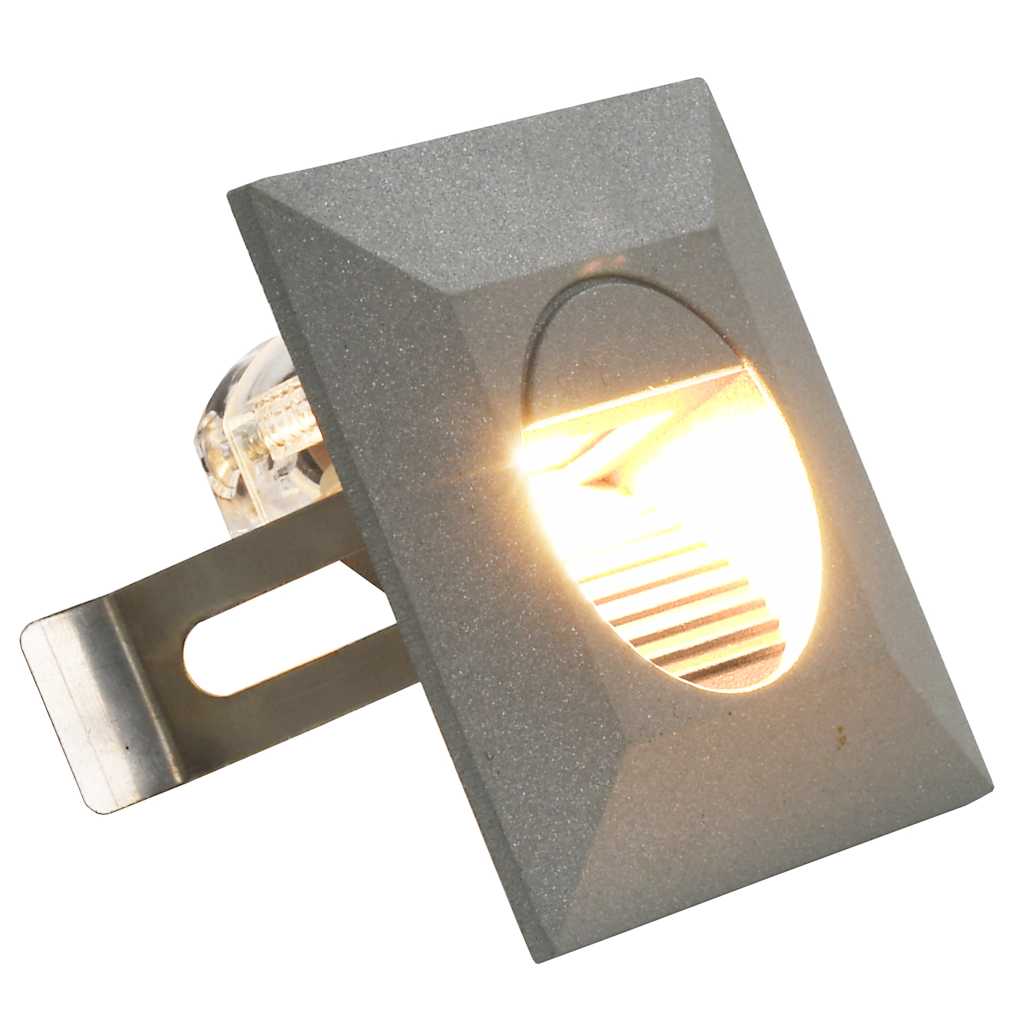 Iluminação LED de parede exterior 6 pcs 2 W quadrado prateado