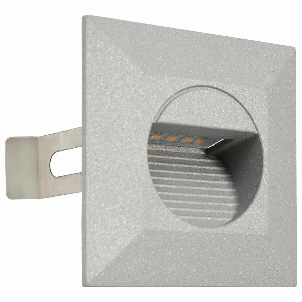 Iluminação LED de parede exterior 6 pcs 2 W quadrado prateado