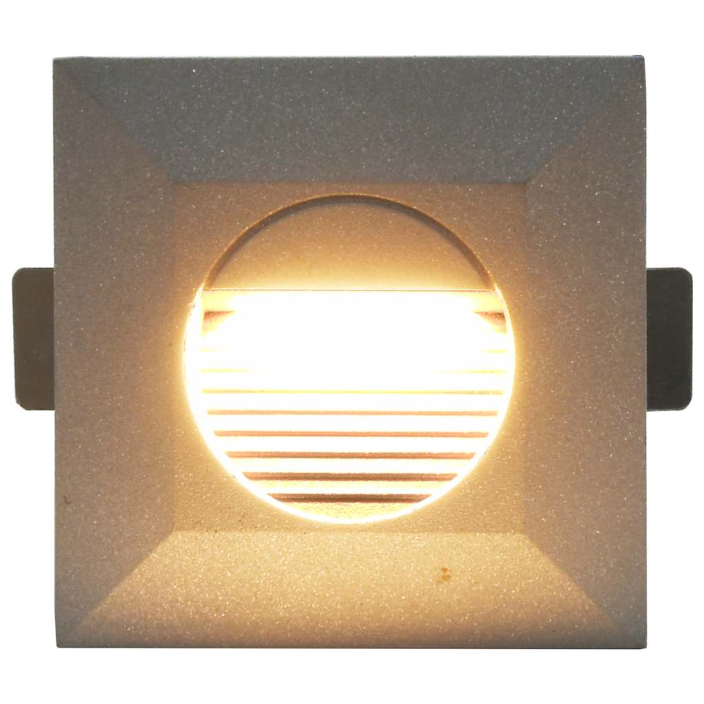 Iluminação LED de parede exterior 6 pcs 2 W quadrado prateado