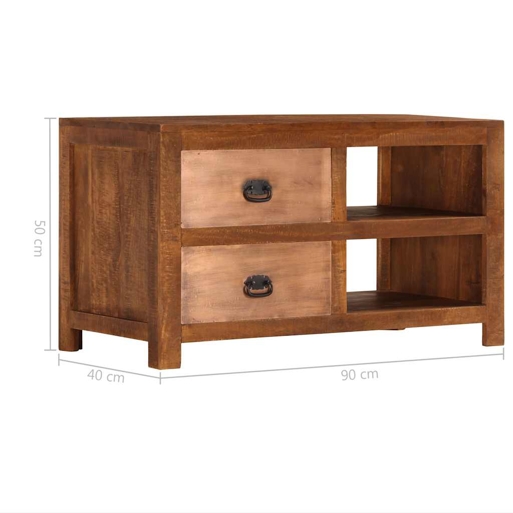 Mesa de centro c/ 2 gavetas 90x40x50cm madeira mangueira maciça