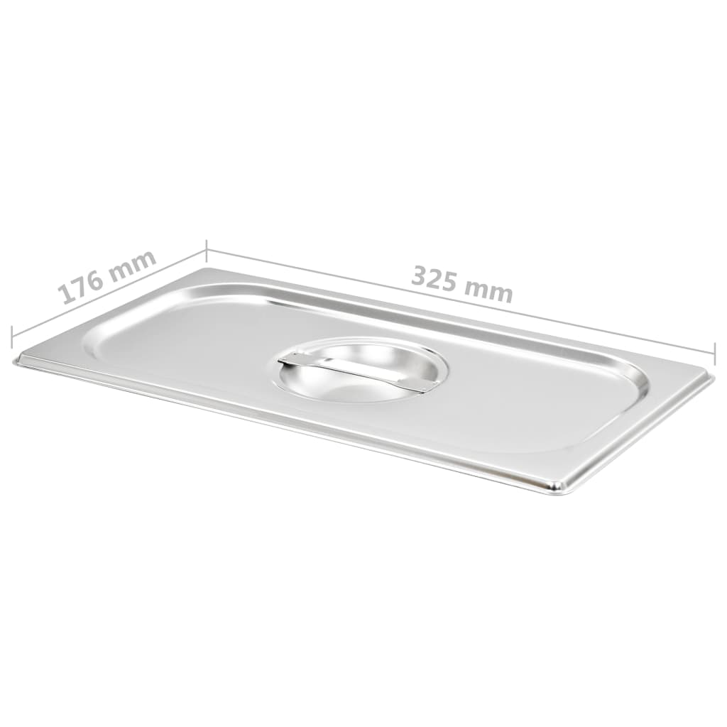 Tampas para recipientes comida GN 1/3 4 pcs aço inoxidável