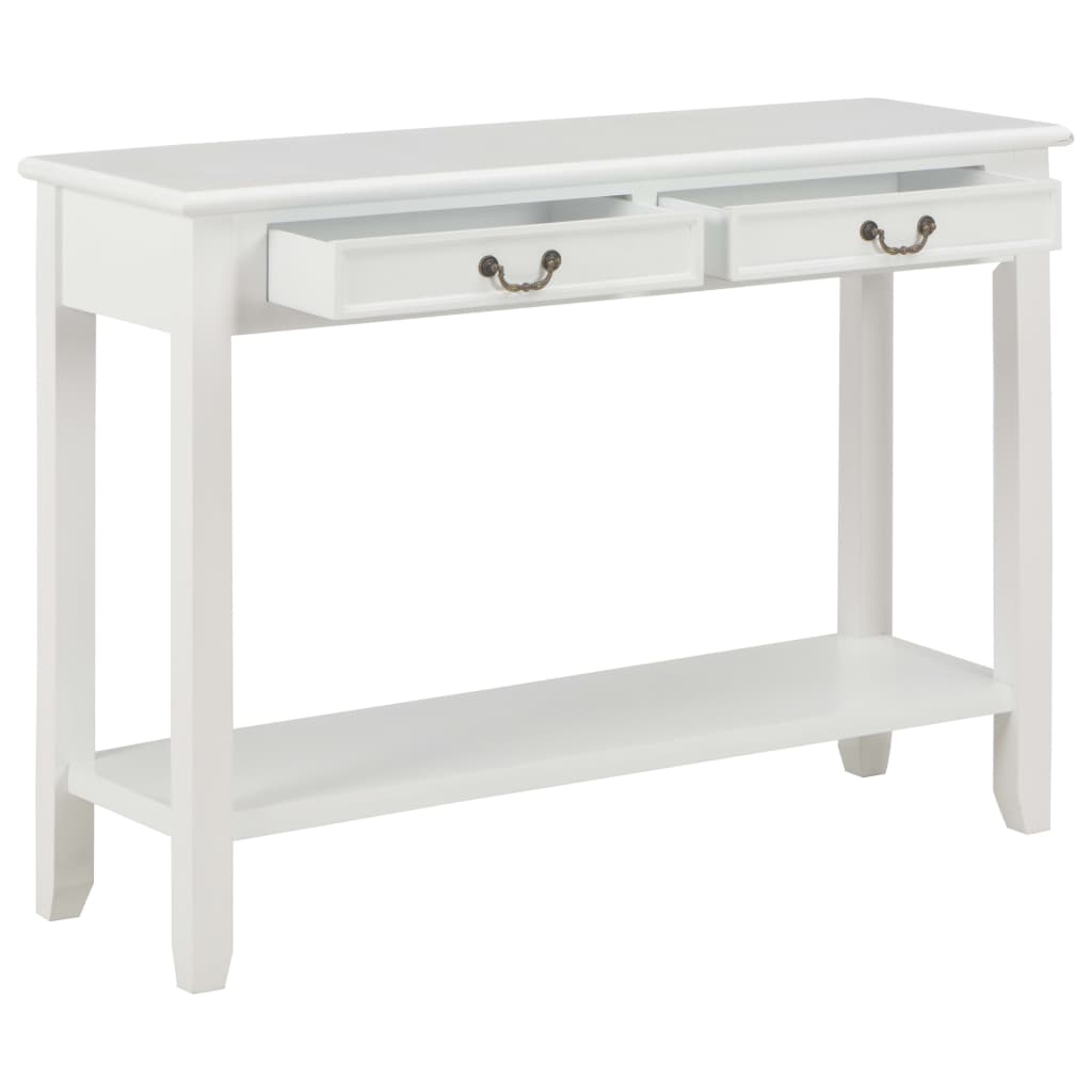Mesa consola 110x35x80 cm madeira branco