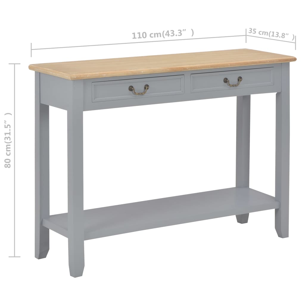 Mesa consola 110x35x80 cm madeira branco
