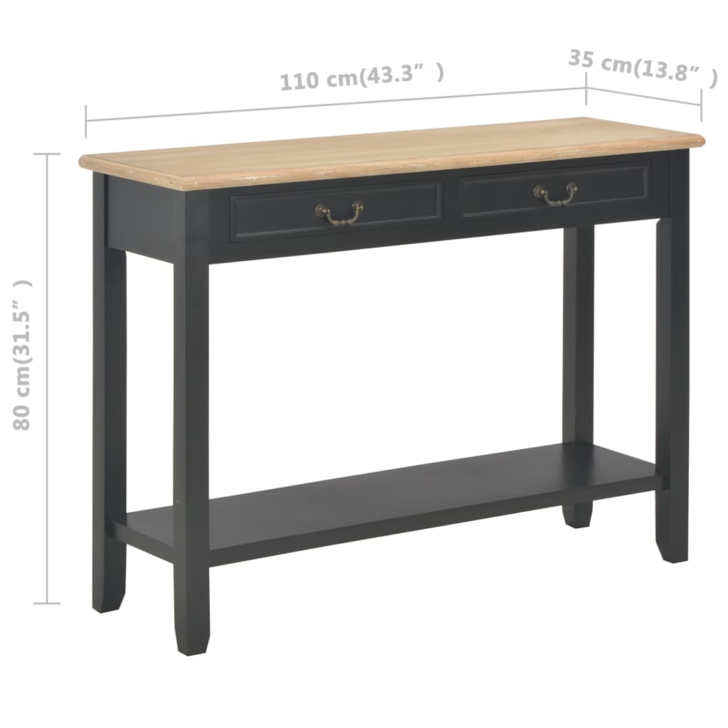 Mesa consola 110x35x80 cm madeira branco