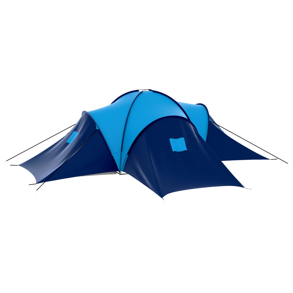 Tenda de campismo 9 pessoas tecido azul escuro e azul