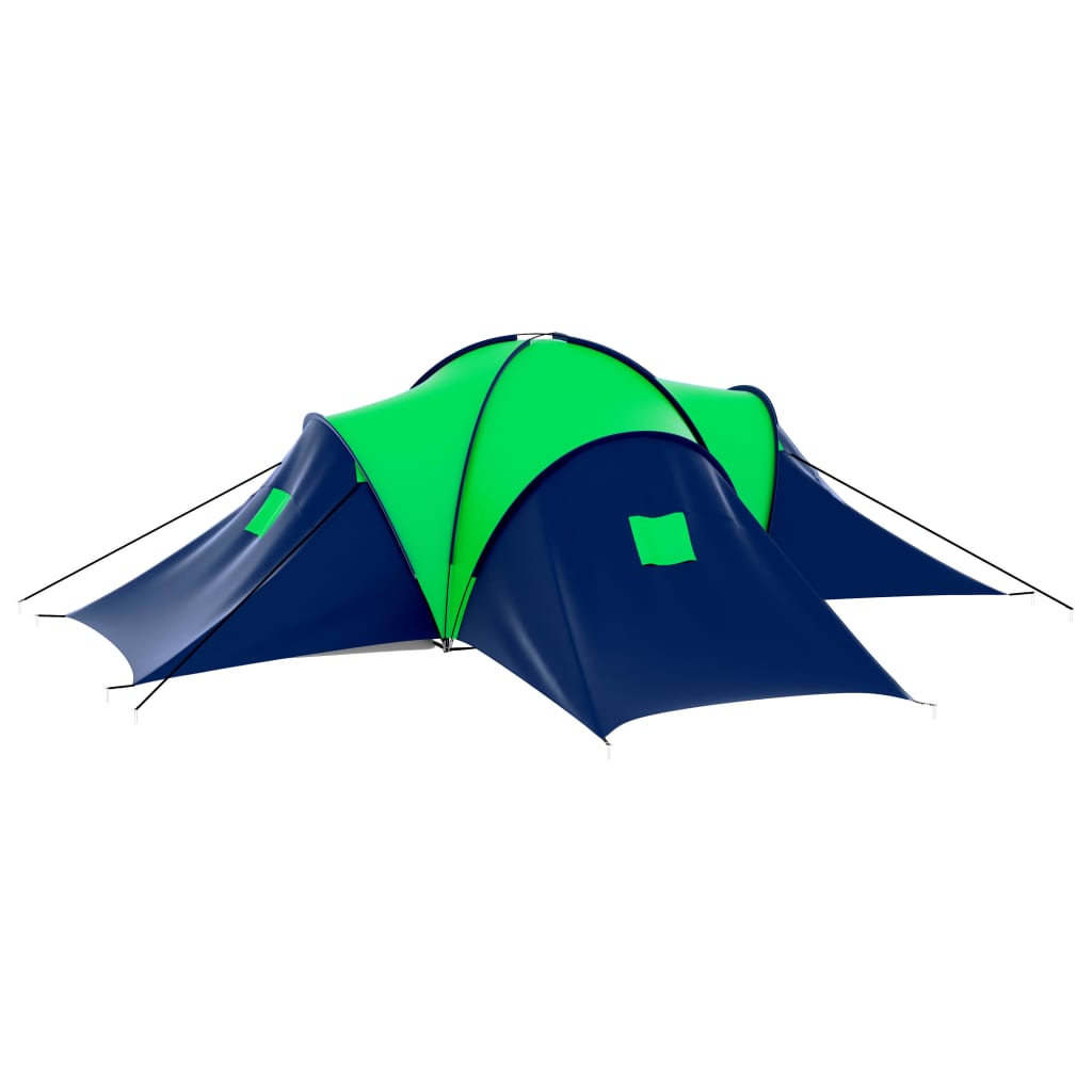 Tenda de campismo 9 pessoas tecido azul e verde
