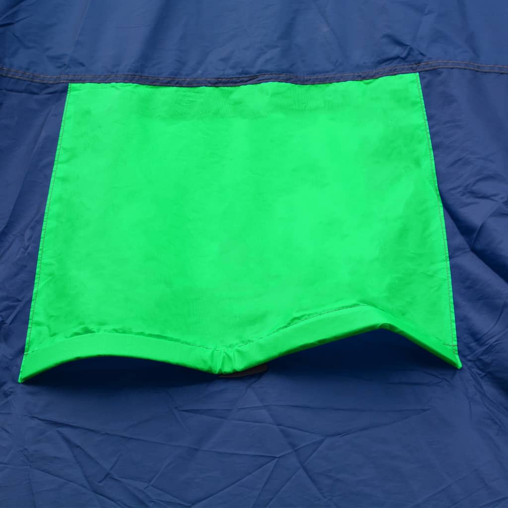 Tenda de campismo 9 pessoas tecido azul e verde