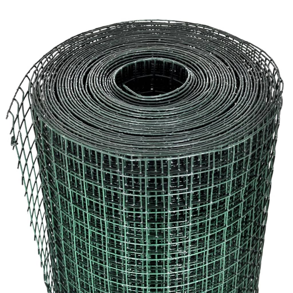 Cerca arame p/ galinheiro c/ revestimento PVC 10x1 m aço verde