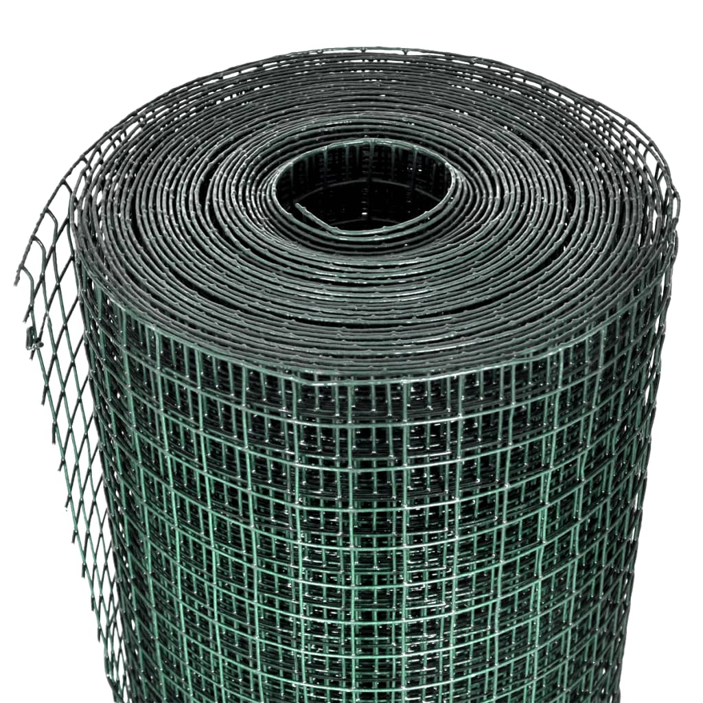 Cerca arame p/ galinheiro c/ revestimento PVC 10x1 m aço verde