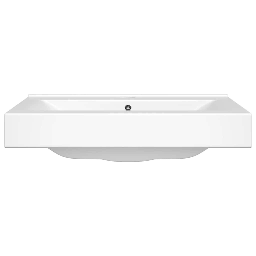 Lavatório cerâmico retangular luxososo branco, furo torneira 60x46cm