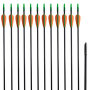 Flechas para arco recurvo padrão 12 pcs 30" 0,6 cm fibra de vidro
