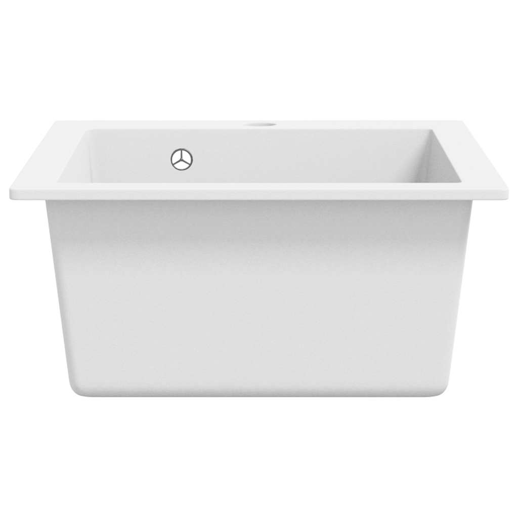 Lava-louça de bancada com 1 cuba em granito branco