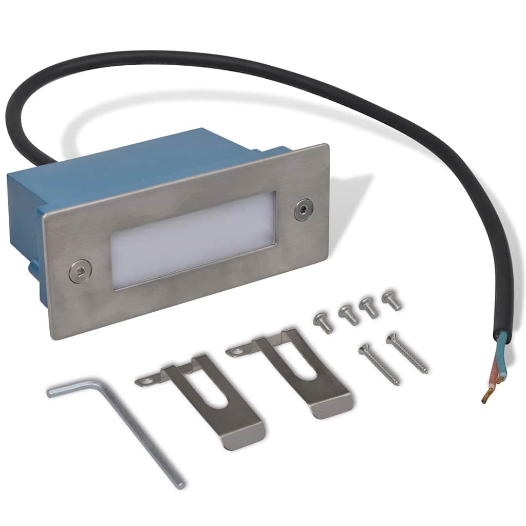 2 Luzes LED embutidas para escadas 44 x 111 x 56 mm