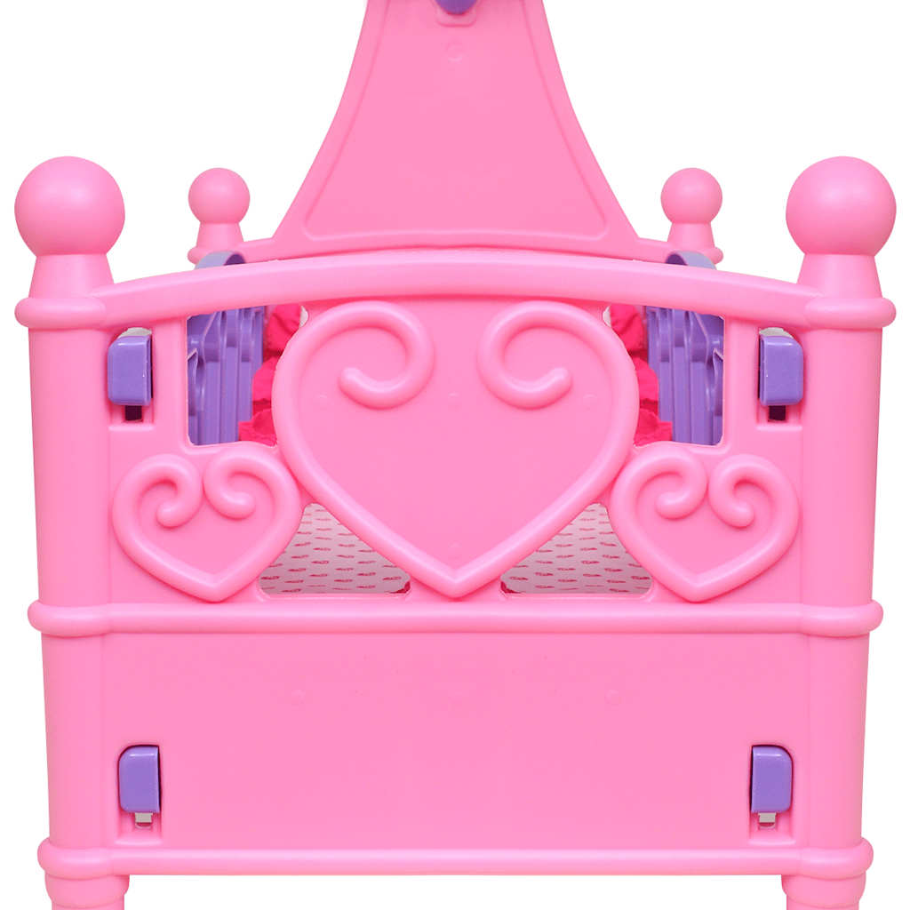 Cama boneca brinquedo, cor-de-rosa + roxo
