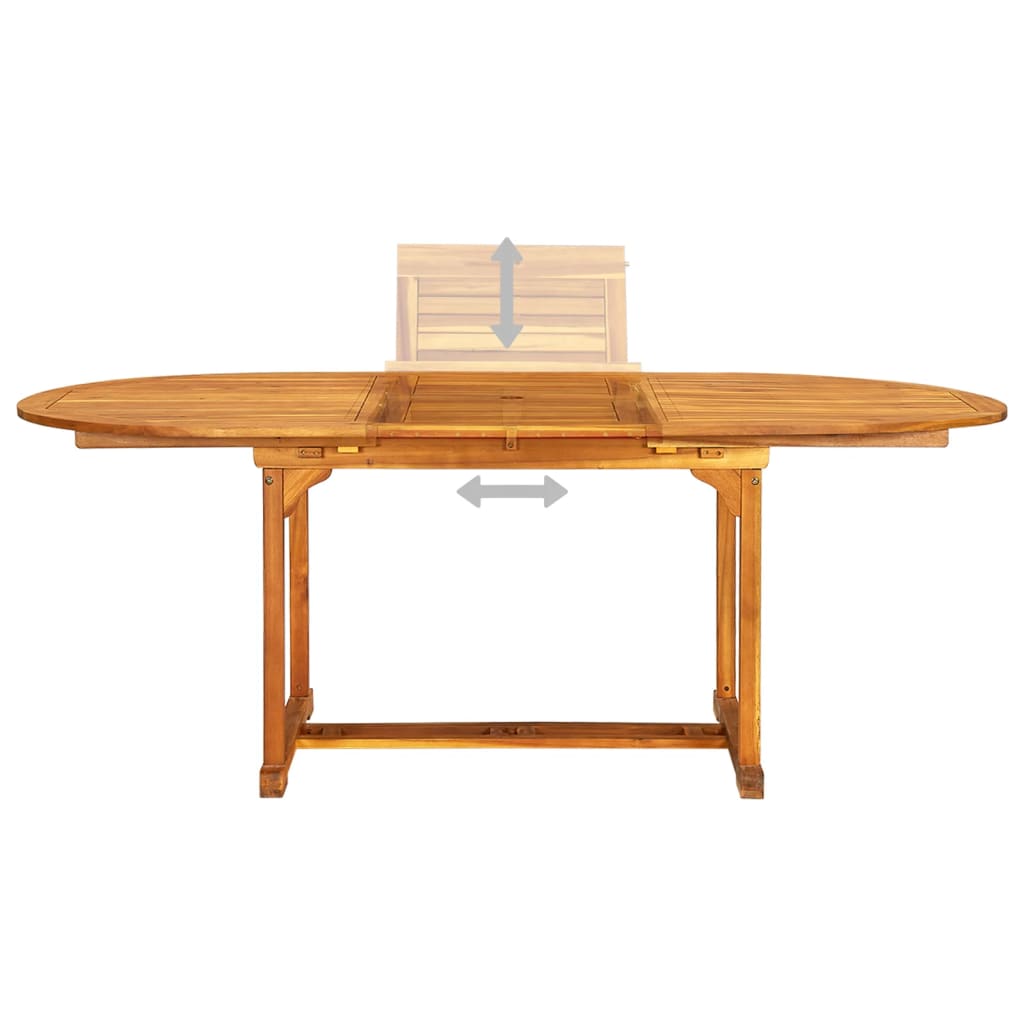 7 pcs conjunto de jantar de exterior madeira acácia maciça