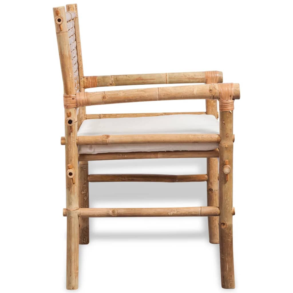 3 pcs conjunto bistrô com almofadões em bambu