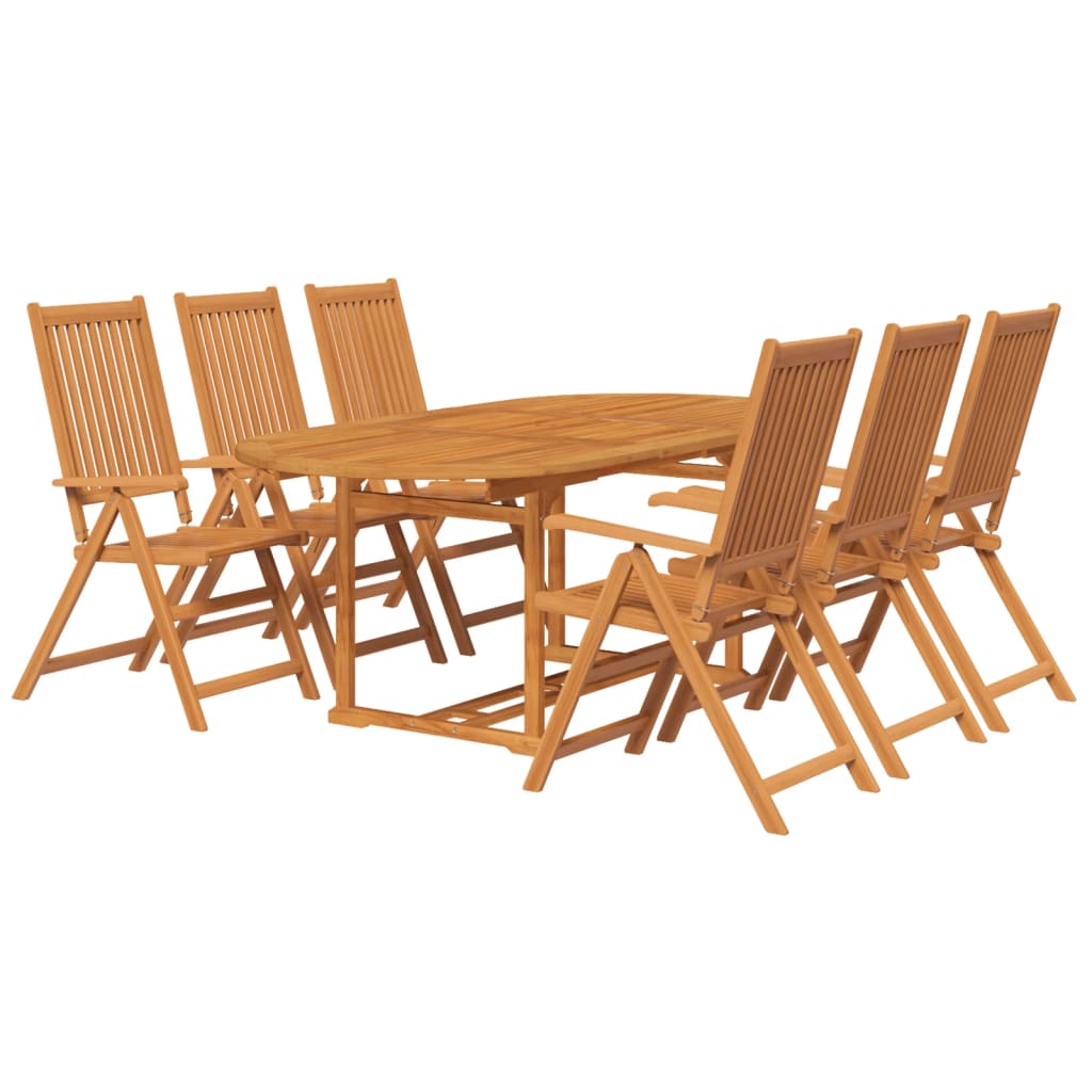 7 pcs conjunto de jantar exterior madeira acácia maciça