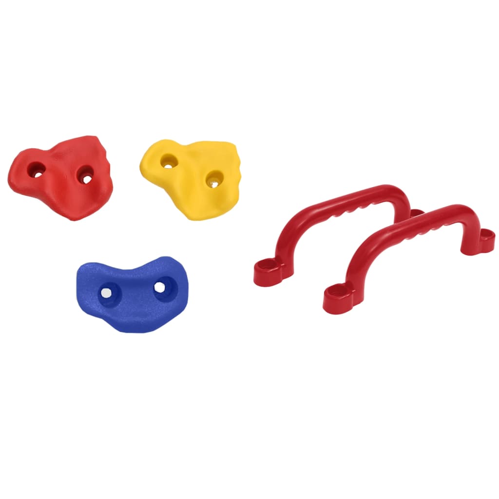 Assentos de baloiço 2pcs c/ pedras de escalada polietileno azul