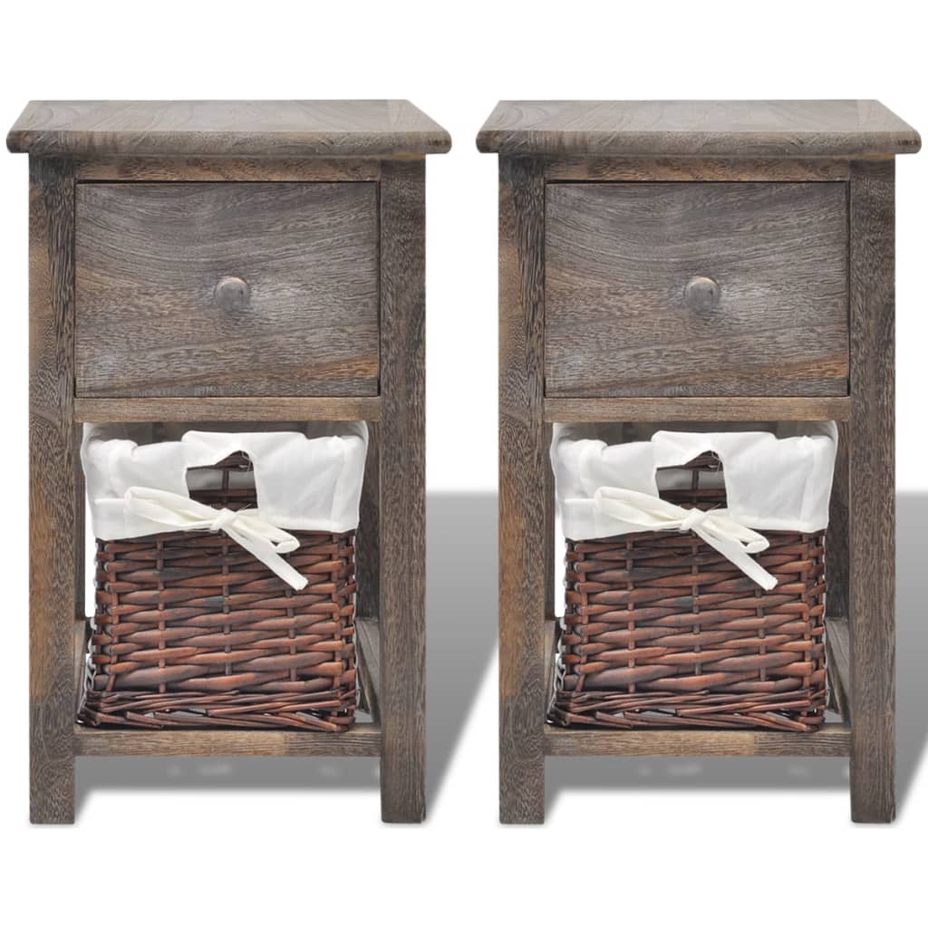 Mesas de cabeceira 2 pcs madeira branco