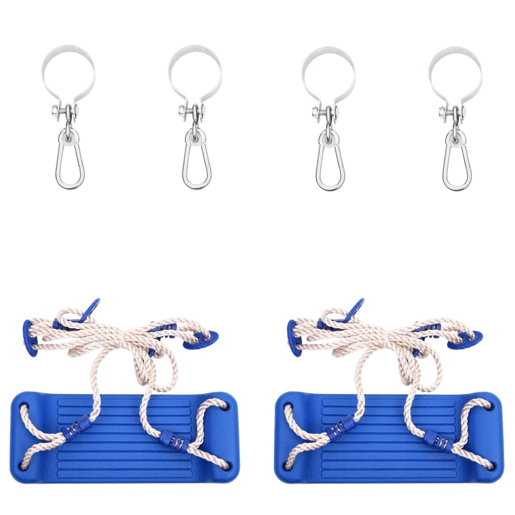 Assentos de baloiço com cordas 2 pcs 38x16 cm PE azul