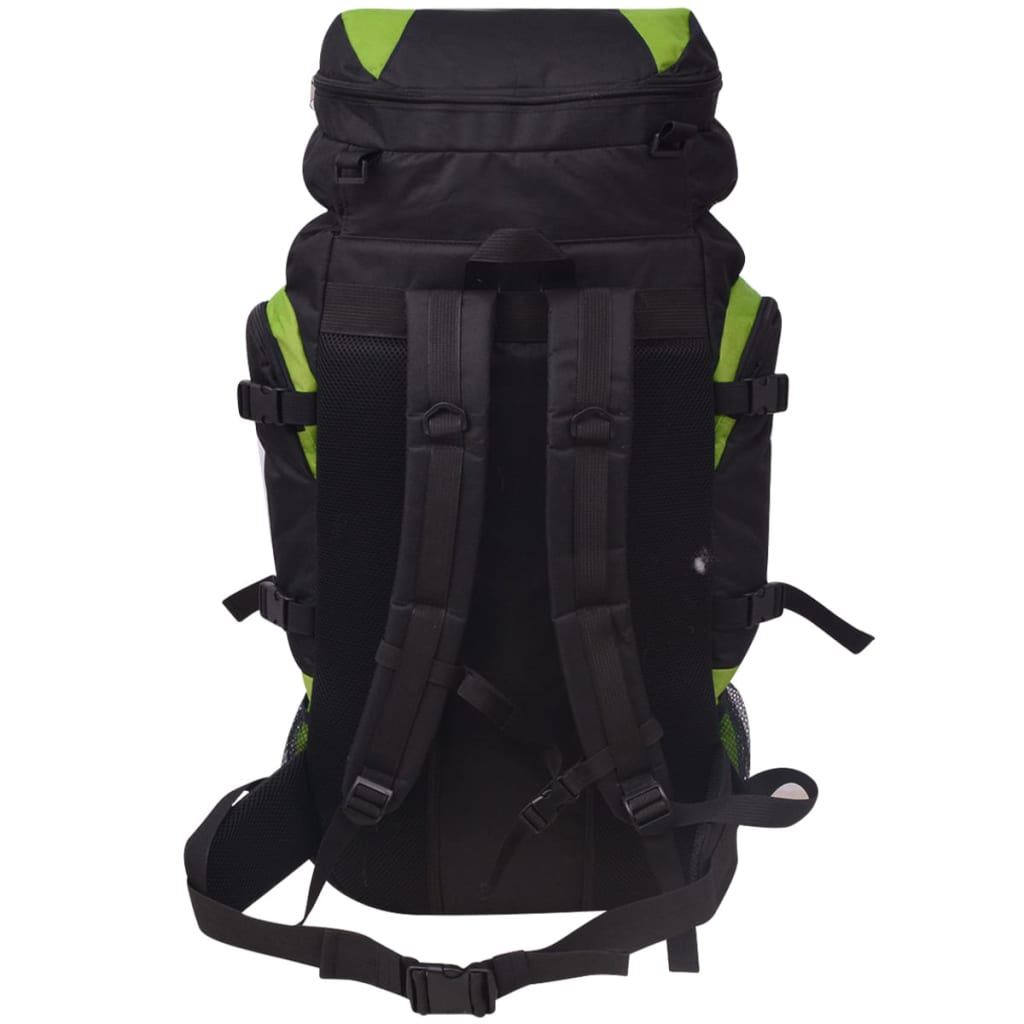 Mochila de caminhada XXL 75 L preto e verde