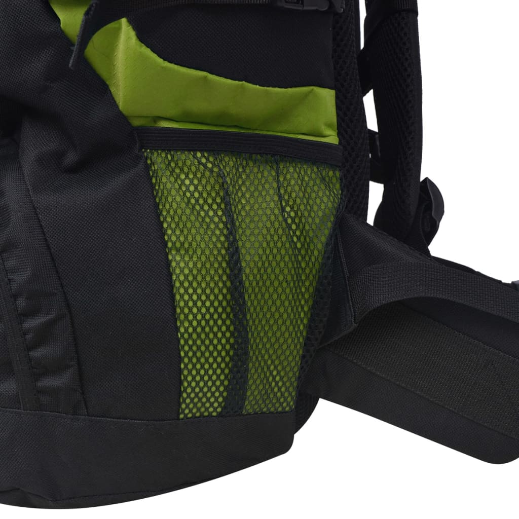 Mochila de caminhada XXL 75 L preto e verde