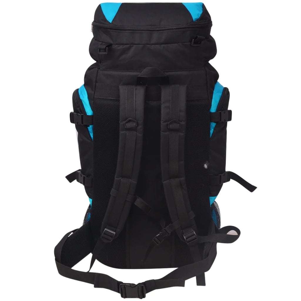 Mochila de caminhada XXL 75 L preto e azul