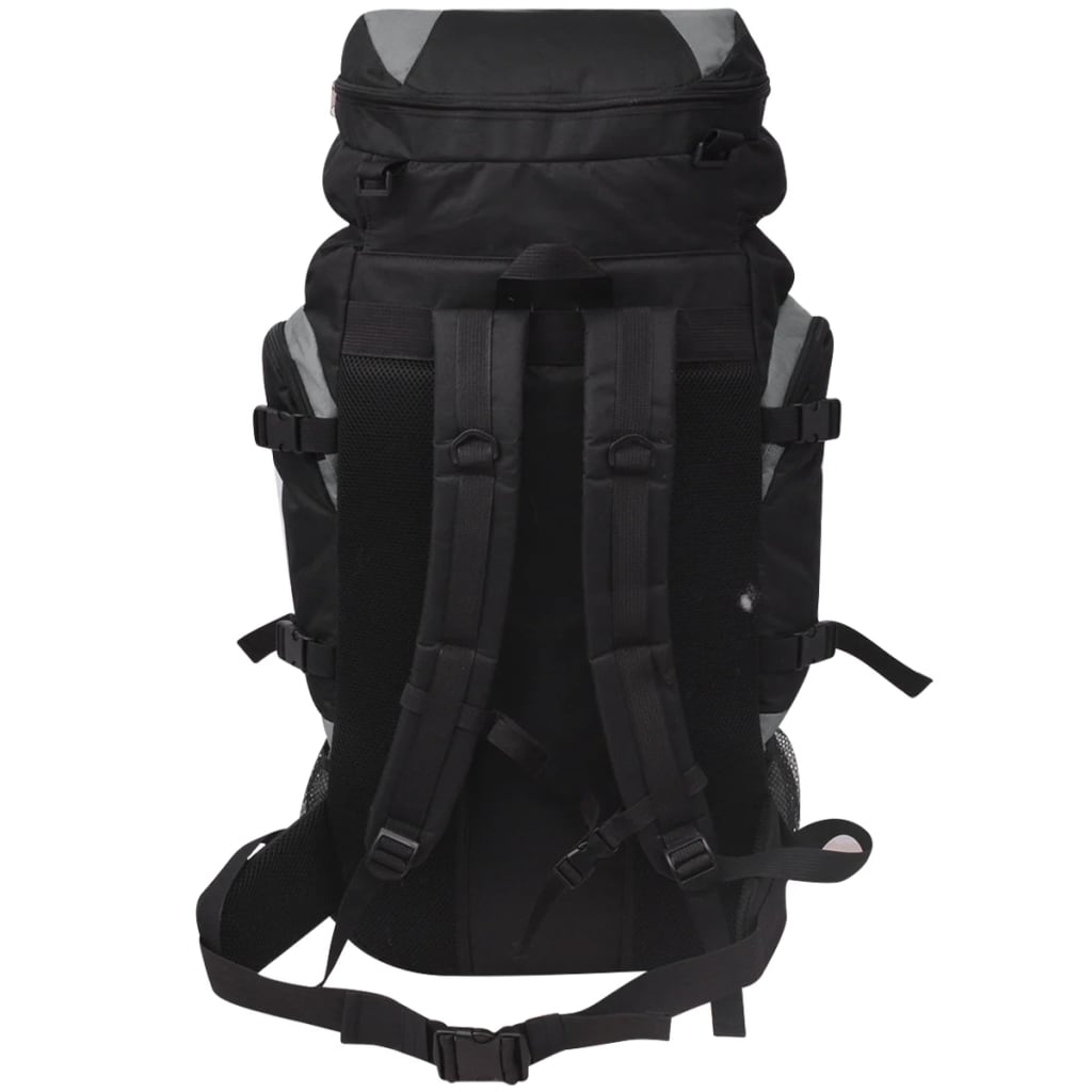 Mochila de caminhada XXL 75 L preto e cinza