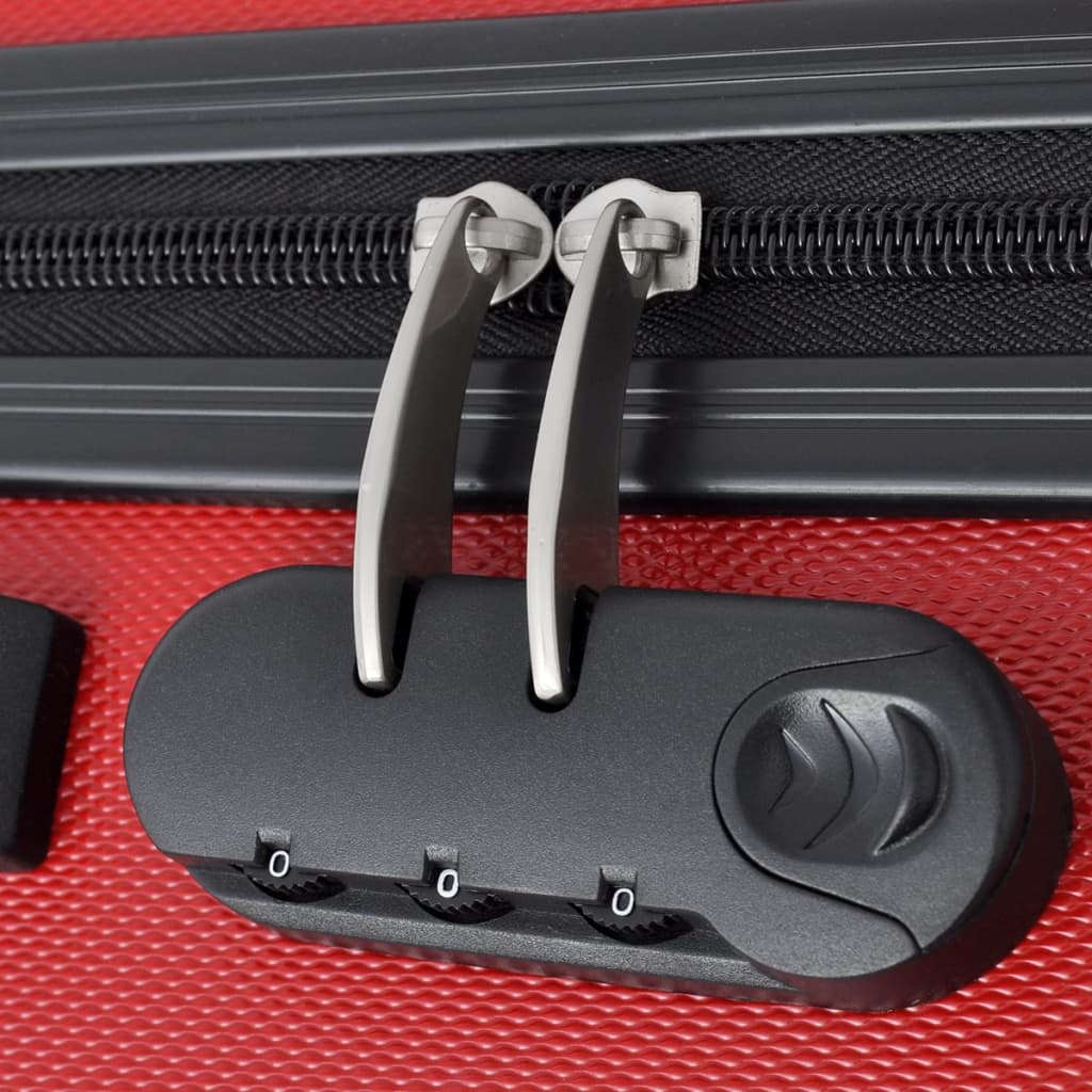 Conjunto de tróleis estojo rígido 3 pcs 45,5/55/66 cm vermelho