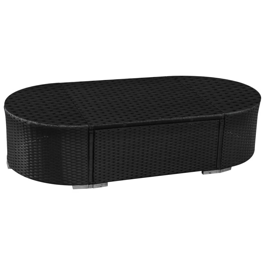 13 pcs conjunto lounge jardim c/ almofadões vime PE azul